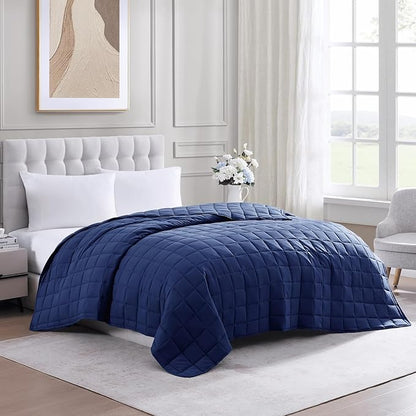 Casa Platino Navy Blue Blanket King Size – Pre Washed Lightweight Bed Blanket – Microfiber Down Alternative – Navy