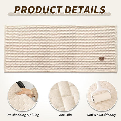 Couch Covers for Dogs Washable, Velvet Dog Couch Cover Protector, Fuzzy Plush Pet Sofa Cover for Loveseat, Sofa Covers for Pets(1,Beige White,27.6"x59.1", 2 Seater Sofa Pad Cover)