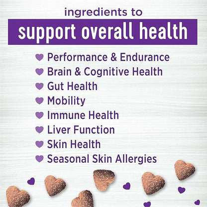 Wellness Peanut Butter & Apple Flavored Soft Chews Multi-Benefit Supplements for Dogs, 45 Count