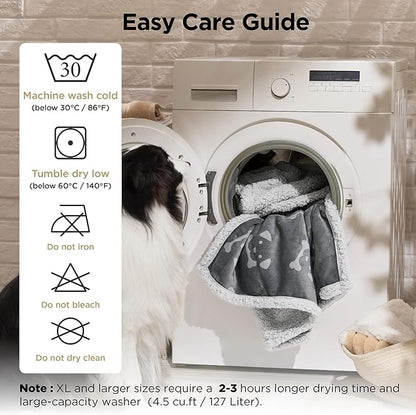 Bedsure Waterproof Dog Blankets for Large Dogs - Soft Print Sherpa Fleece Pet Cat Blanket Washable for Couch Bed Protection, Cozy Plush Reversible Throw Furniture Protector, 50"x60", Anchor Gray