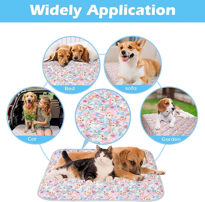 Dog Cooling Mat, Cat Self Cool Ice Pads,Lightweight Pet Cooling Pad Blanket Bed Cover,Puppies Summer Cool Tech Fabric,Washable Dog Sleeping Mat for Home & Outdoor,Keep Cool for Pets