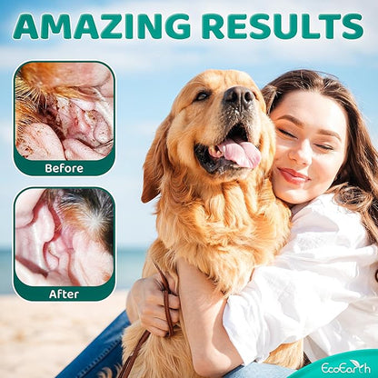 Premium Dog Ear Cleaner Wipes - 50 Pcs - Pet Ear Cleaning Finger Wipes - Pearl-Embossed Texture - Disposable Wipes