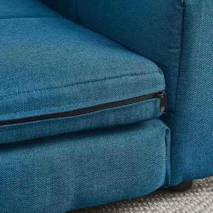 Dog Couch Bed with Backrest and Armrest, Durable Pet Sofa with Soft Foam Cushion, Elevated Dog Couch Bed with Legs for Medium and Large Dogs, Blue