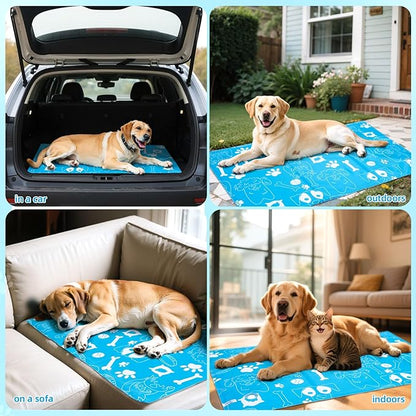 Ownpets Dog Cooling Mat, X-Large 43" x 27" Instant Cooling Pet Pad, Thickened Portable Pet Cool Pad for Dogs and Cats, Leakproof Water-Filled Summer Relief Mat for Crate, Floor, Car, Outdoor