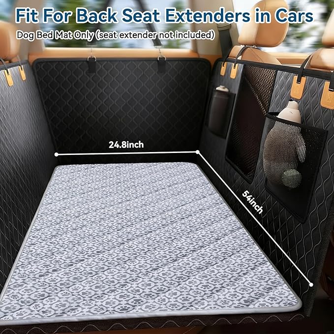 MH MYLUNE HOME Cooling Pet Car Mat for Backseat–Non-Slip Oxford Fabric,Pet-Friendly Seat Covers,Travel Pet Bed,for Backseat/Trucks SUVs Extender Seat Protectors 24.8"x54" inch