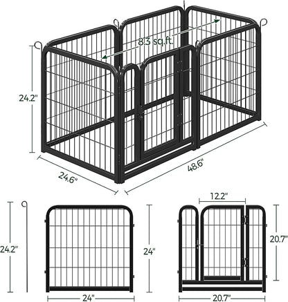 Topeakmart Dog Playpen Outdoor Puppy Exercise Pen Indoor Portable Pet Fence for Yard/RV Camping, 24 Inch 6 Panels