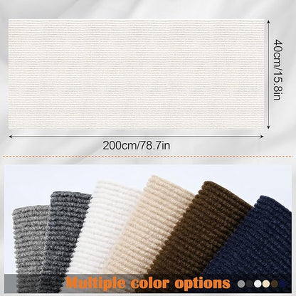 Cat Scratch Furniture Protector - 78.7" x 15.8" Trimmable Self-Adhesive Cat Claws Scratch Pads, Sisal DIY Climbing Couch Protector for Scratch Post Cat Tree Replacement Indoor (Cream White)