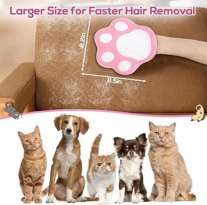BABORUI Pet Hair Removal Glove - Cute Paw Electrostatic Pet Hair Remover Glove, Magic Brush Pet Hair Glove for Cats Dogs