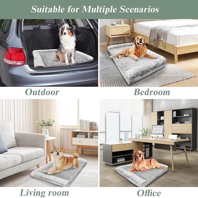 Orthopedic Dog Bed, Extra Large with Memory Foam, Waterproof & Washable Cover (36 in, Grey)