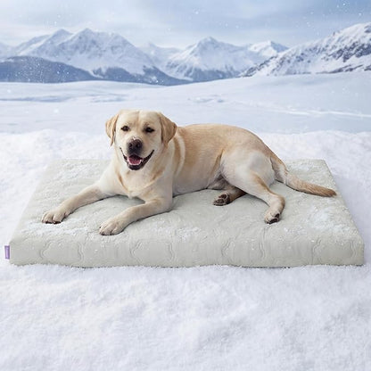 LE SURE Cooling Dog Bed, XXL Q-Max>0.5 Cooling Mat with Removable Washable Cover, Breathable Orthopedic Egg Crate Foam Non-Slip Summer Pad for Extra Large Active/Senior/Long-Haired Pets, 47x29 Inch