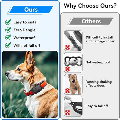 DDJ Dog Collar Holder for Tile Life360 Pro 2024 Bluetooth Tracker, 2-Pack Waterproof Silicone Cover Full-Body Protective Case for Tile Tracker Pet Collar, Ultra Durable, Scratch Resistant, Black