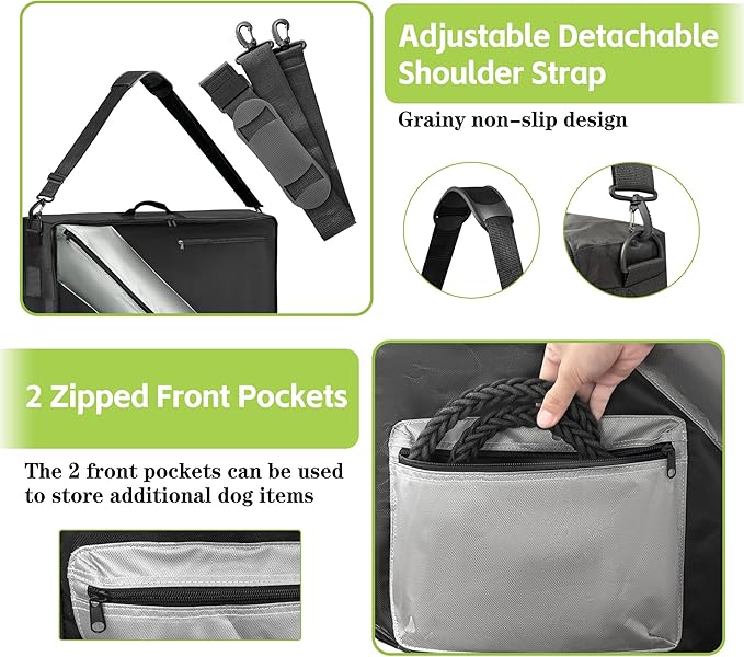 Storage Bag of Dog Playpen, Portable Dog Fence Bag for RV Travel, Compatible with Most 24" H, 8-Panel and 9-Stake Pet Fence Shoulder Bag, Patent Pending