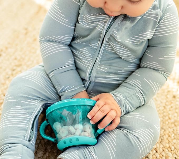 Nuby 2-Pack Snack Keepers, Coral and Aqua