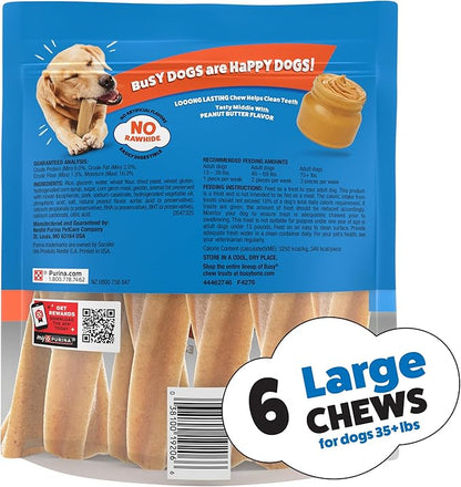 Purina Busy Bone Adult Dog Chew Bone Treats, Peanut Butter - 6 ct. Pouch