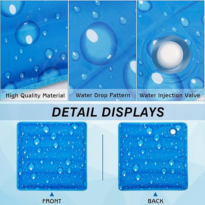 Dog Cooling Mat Water Injection Pet Cool Pads Dogs & Cats Pet Cooling Blanket for Outdoor Car Seats Beds