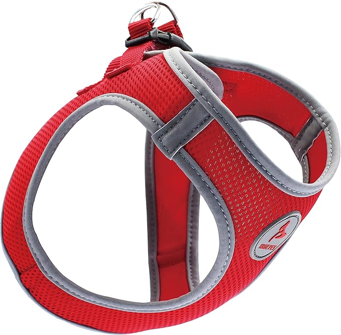 Kruz Dog Harness (Chest 16"-17", Weight 10–15 lbs) Athletica Adjustable Heavy Duty No Choke Puppy Vest for Medium Dogs Lightweight Air Mesh, Reflective, Puppy Essentials – Red, Medium