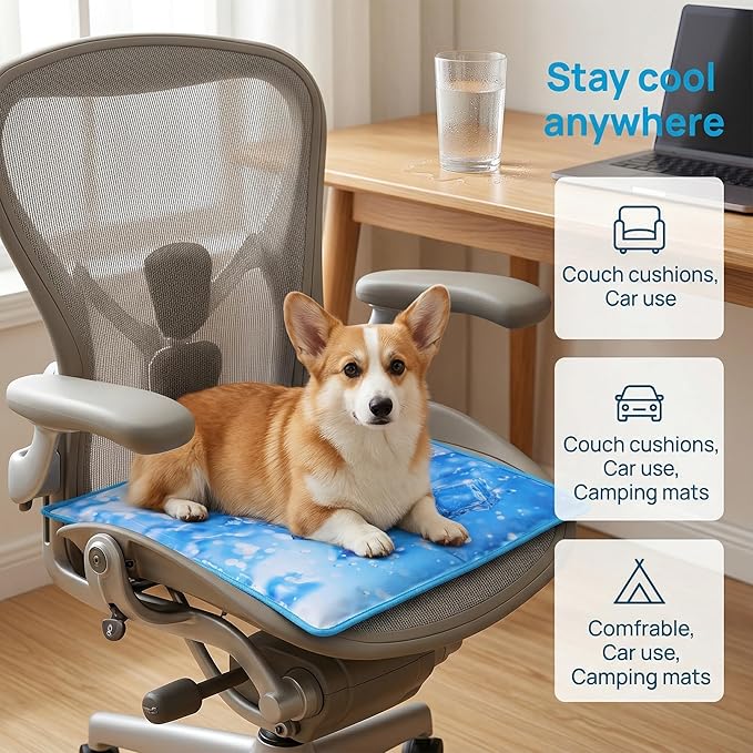 Dog Cooling Mat, Universal Pet Cooling Pad, Double-Sided Durable Water-Resistant, Portable and Easy to Clean, Suitable for All Pets, Keep Your Pet Cool Indoors and Outdoors（47.5 x 29.5 in）