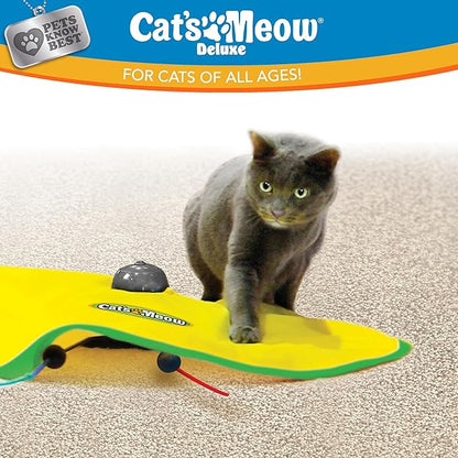 Cat's Meow | Interactive Enrichment Toy for Indoor Cats & Kittens, Automatic Movements that Simulate Mouse Tail & Hunting Prey, Self-Play Battery Powered for Physical & Mental Stimulation, All Breeds