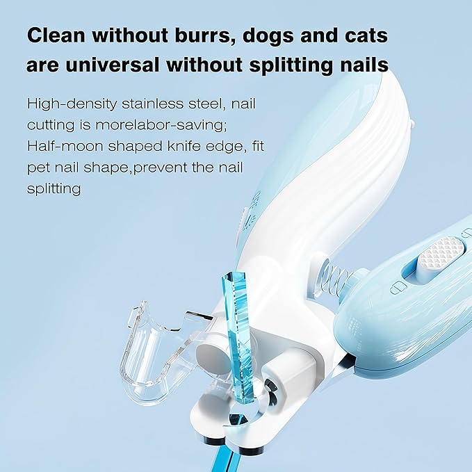 Cat & Dog Nail Clippers with LED Light, Illuminates Nail Bloodline to Prevent Overcutting, Pet Nail Trimmer with Safety Guard & Built-in Nail Catcher for Dog Cat Rabbit Small Animals(Blue)