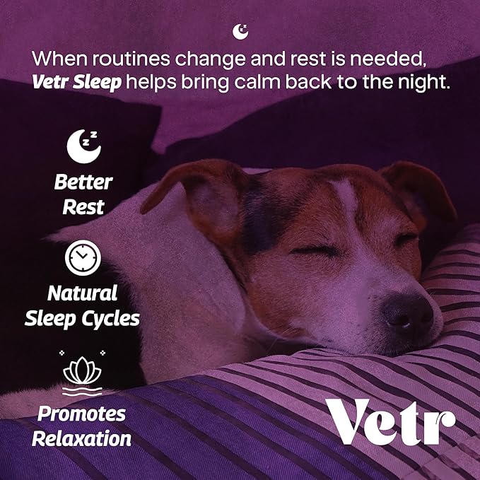 vetr Sleep Melatonin for Dogs & Cats - Roasted Chicken Flavor - Liquid Calming Drops, Dog Sleep Aid, Anxiety Relief Supplement (240mL)