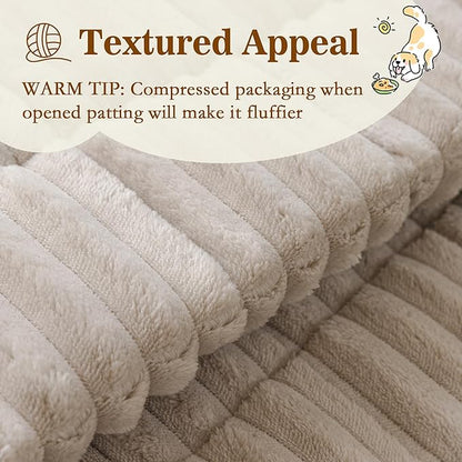 MYSKY HOME Couch Covers for 3-4 Cushion Sofa Pet Friendly, Couch Cover for Dogs, Sofa Covers for Pets Washable, Soft Non-Slip Sofa Slipcovers Furniture Protector Covers, Oatmeal, 27.6" x 82.7"