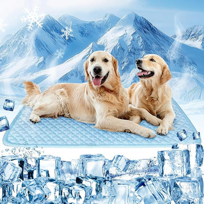 Dog Cooling Mat Thicken Cooling Mat for Dogs Pet Self Cooling Pad Non-Slip Dog Cooling Bed (Q-Max>0.5) for Indoor & Outdoor Car Seats (22 * 16in)