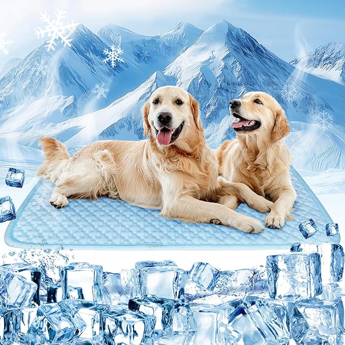 Dog Cooling Mat Thicken Cooling Mat for Dogs Pet Self Cooling Pad Non-Slip Dog Cooling Bed (Q-Max>0.5) for Indoor & Outdoor Car Seats (28 * 20in)