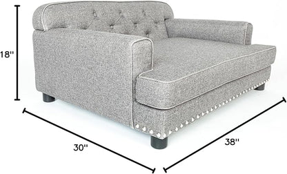 Design59 Premium Large Dog Sofa Bed, Holds 160 Lbs, 38 inch. Luxury Dog Bed with Removable Washable Performance Fabric Cushion for Comfort Sleep, Joint Support for Different Pet Sizes