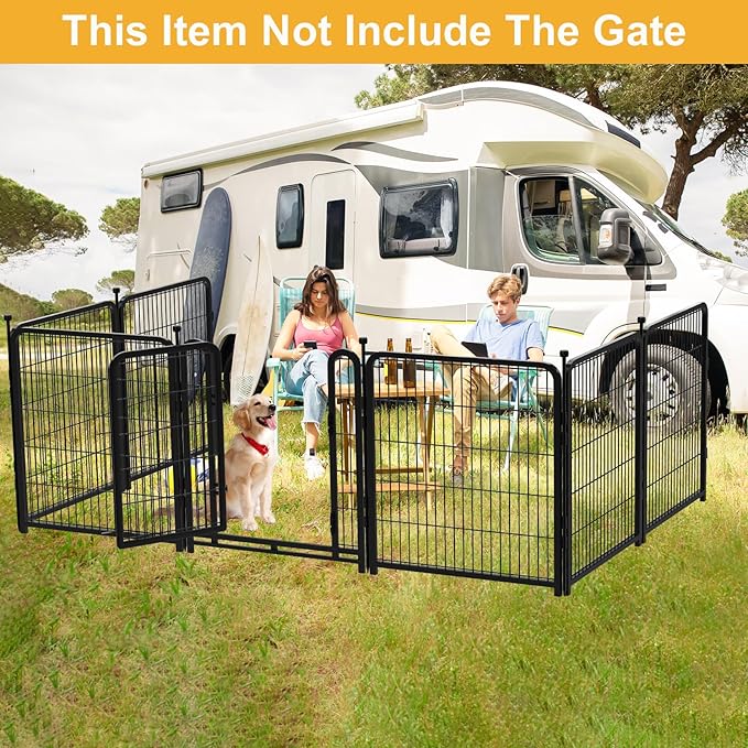 Getlay Garden Fence 36 Inch 14 Panels Without Gate, Inside and Outside, Total 31 Ft(l) Garden Fence for Yard and Dog, Black Dog Pen, Heavy Duty Pet Puppy Exercise Pen for Rv Camping