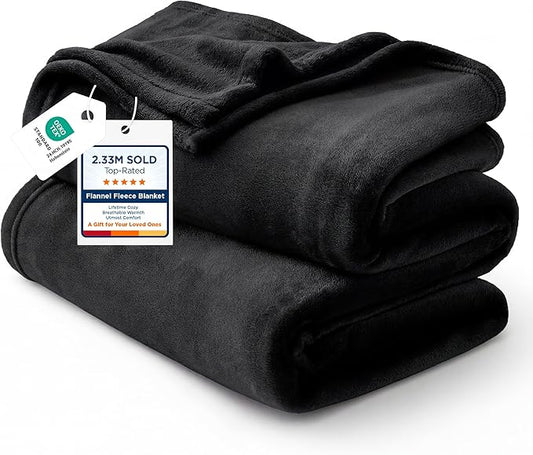 Bedsure GentleSoft Fleece Bed Blankets Large Size Black - Soft Lightweight Fuzzy Cozy Luxury Oversized King Blanket Microfiber, Room Home Decor Gifts for Women and Men, 120x120 inches