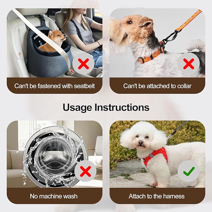 Small Dog Car Seat Under 13lbs - Luxury PU Leather Dog Booster Car Seats for Small Dogs with Removable Inner, Can be Used as Pets Carrier Bag