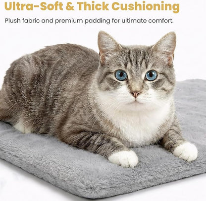 Pet Heating Pad for Cats Dogs Indoor & Sheltered Outdoor Waterproof Heated Cat Bed Heated Dog Bed Chew Resistant Cord Constant Temperature Gray Paw Print 16 x 13 Inch