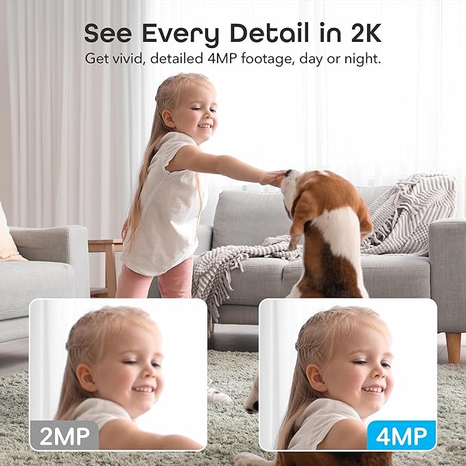 Geeni Orbit 3MP Smart PTZ Security Camera – 2K HD Indoor Security Camera with Auto-Follow Motion Tracking, Pan, Tilt, & Digital Zoom, 8m Night Vision, & 2-Way Audio