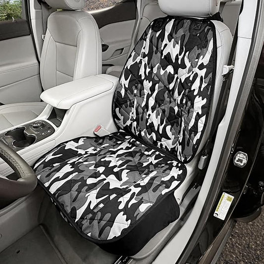 4Knines Car Seat Cover for Dogs – Durable Captains Seat & Front Seat Protector for Dogs, Waterproof, Non-Slip Car Seat Cover for Pets, Easy Install, Protects Vehicle from Dirt, Fur, Scratches (Camo)