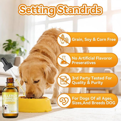 Skin & Coat Supplement, Cat and Dogs for Collagen Liquid Drops, Itch Relief for Dogs with Allergies,Dog Collagen Supplement,Dogs and Cats