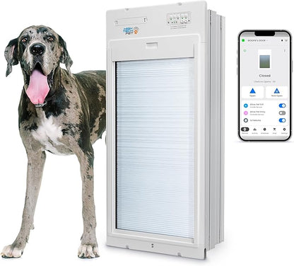 Power Pet Roll Up - Dependable Smart Dog Door, Automatic Pet Collar Operation with or Without App-High Security, Safe, Air Tight and Weatherproof, Space Saving Modern Design (Wall Mount, Extra Large)