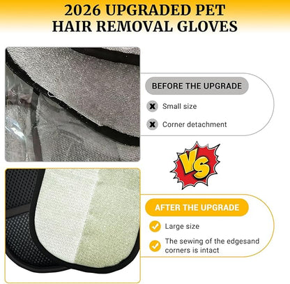 3Pack 2026-Upgraded Pet Hair Removal Glove for Dogs & Cats, Reusable Electrostatic Pet Hair Remover Glove for Couch, Furniture, Carpet & Car Seat, Best Grooming Gloves for Pets Hair Removal & Massage