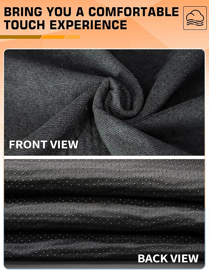 Car Seat Cover Towel 2PCS, 1200g Ultra-Thick Absorbent Terry Cloth Seat Protector for Post-Gym Sweat & Beach,Universal Fit for Sedans SUV Minivans,Machine Washable Interior Protection (Black)
