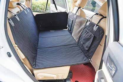 petalage Dog Truck Seat Cover for Back Seat, Hard Bottom Pet Hammock for Car, Bed Extender for 2-4 Large Dogs, Waterproof Seat Protector, Universal XL Size Fits for Crew Cab Truck, SUV, Black