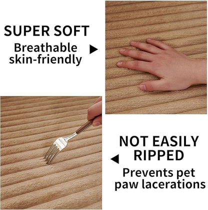 HAOMAIJIA Waterproof Couch Cover for Dogs Washable,Faux Fur Pet Couch Covers for Sofa,Soft Dog Bed Cover Non-Slip Couch Covers for 3 Cushion Couch Sofa Pet Friendly (Khaki, 35" x 74")