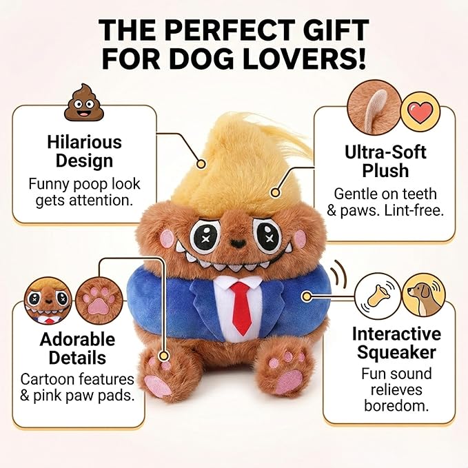 Funny Iconic Parody Plush Dog Toy - 6" Interactive Shaking Wobble Sound Toy, Durable Stuffed Pet Toy with Detachable Keychain for Small & Medium Dogs