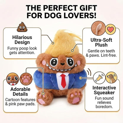 Funny Iconic Parody Plush Dog Toy - 6" Interactive Shaking Wobble Sound Toy, Durable Stuffed Pet Toy with Detachable Keychain for Small & Medium Dogs