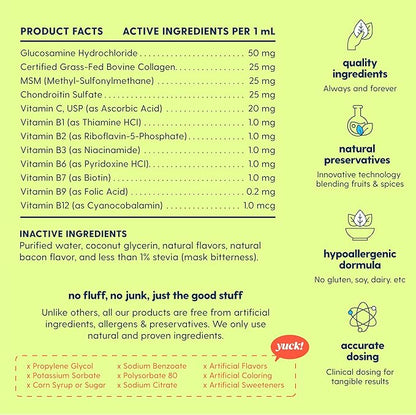 Taily Multivitamin with Liquid Collagen for Dogs and Cats – 12-in-1 Super Daily Formula for Joint, Gut, Allergy, Immune, Skin, Coat, and Urinary Tract Support - Liquid Collagen, Glucosamine for Dogs