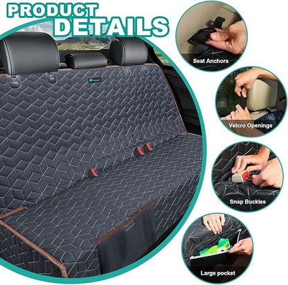 Meginc Bench Seat Covers for Trucks,Dog Car Seat Covers for Ford f150/Ram1500/Nissan Frontier/Toyota Tacoma/GMC Canyon,Nonslip Truck Seat Cover for Dogs (Brown)