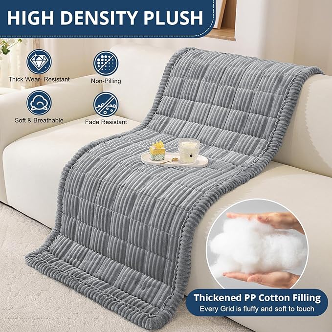 OstepDecor Washable Couch Cover for Dogs, Thick Pet Friendly Sofa Covers, Soft Couch Protector, Paw Cart Sofa Slipcovers, Cushion Protector for Leather, Sectional, Loveseat (35.4" x 70.9", Blue Grey)