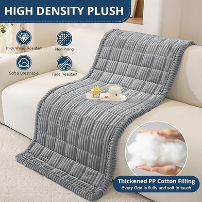 OstepDecor Washable Couch Cover for Dogs, Thick Pet Friendly Sofa Covers, Soft Couch Protector, Paw Cart Sofa Slipcovers, Cushion Protector for Leather, Sectional, Loveseat (35.4" x 70.9", Blue Grey)