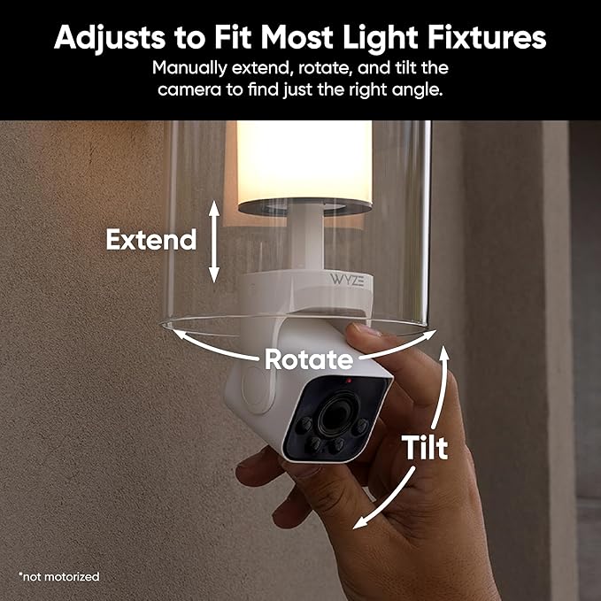 WYZE Bulb Cam Security Camera, 2K HD Outdoor Light Bulb Camera, Color Night Vision, Dimmable LED Bulb, Motion Detection, Siren Alarm, Works w/Alexa/Google Assistant. Free Expert Support