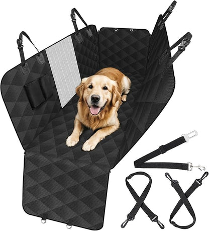 Dog Car Seat Cover for Back Seat with Mesh Window, 600D Heavy Duty Waterproof Hammock, Universal Fit for Cars and SUVs (Standard 56.5"x53")