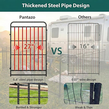 Dog Playpen Outdoor 32 Panels 47'' Rustproof Metal Dog Fence with Gate Small Medium Portable Large Dog Play Pen 72FT 282 Sq.ft for RV Camping, Trips, Play Yard