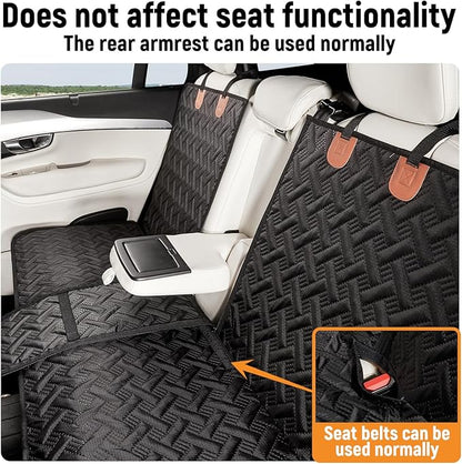 YJGF Dog Car Seat Cover for Back Seat,Back Seat Pet Cover for Dogs,Waterproof Scratchproof Rear Bench Seat Cover Protector (Black, L)